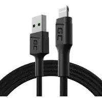 Green Cell KABGC21, 1,2 m, Lightning, USB A, Männlich, Männlich, Schwarz
