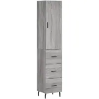 vidaXL Highboard Grau Sonoma 34,5x34x180 cm Holzwerkstoff