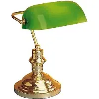 Orion Tischlampe Onella im Banker-Stil, grün