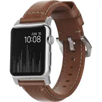 Nomad Traditionelles Lederarmband für Apple Watch | 44/45/46/49 mm - Brown / Silver