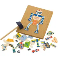 Viga Holzpuzzle Roboter 45 Elemente Montessori