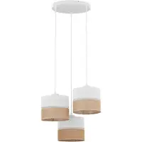 TK Lighting Hängeleuchte Linobianco, rund, dreiflammig