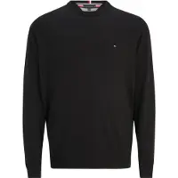 Tommy Hilfiger Rundhalspullover "BT-PIMA ORG CTN CASHMERE CN-B", Herren, Gr. 4XL, schwarz, Strick, Obermaterial: 92% Baumwolle, 8% Wolle, BIG & TALL, Rundhals, Bündchen, Pullover Rundhalspullover