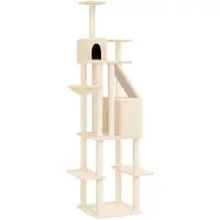 vidaXL Kratzbaum mit Sisal-Kratzsäulen Creme 201 cm
