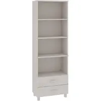 vidaXL Highboard HAMAR Weiß 60x35x180 cm Massivholz Kiefer