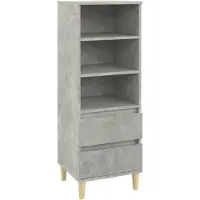 vidaXL Highboard Betongrau 40x36x110 cm Holzwerkstoff