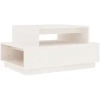 vidaXL Couchtisch Weiß 80x55x40,5 cm Massivholz Kiefer