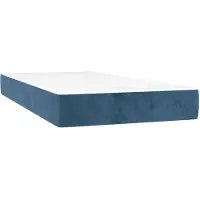 vidaXL Taschenfederkernmatratze Mittel Dunkelblau 100x200x20 cm Samt