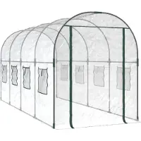 Super Merchant Gewächshaus Transparent 160x400x190 cm PVC & Stahl