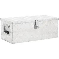 vidaXL Aufbewahrungsbox Silbern 70x31x27 cm Aluminium