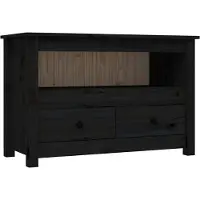 vidaXL TV-Schrank Schwarz79x35x52 cm Massivholz Kiefer
