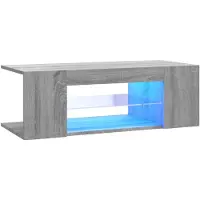 vidaXL TV-Schrank mit LED-Leuchten Grau Sonoma 90x39x30 cm