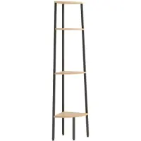 vidaXL 4-stöckiges Eckregal Hellbraun und Schwarz 45,5 x 31,5 x 150 cm