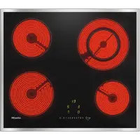 Miele Elektro-Kochfeld, schwarz, B:57,4cm H:4,2cm T:50,4cm, Kochfelder, Sicher – dreistufige Restwärmeanzeige für jede Kochzone, Elektro-Kochfeld