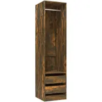vidaXL Kleiderschrank mit Schubladen Räuchereiche 50x50x200 cm