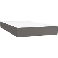 vidaXL Taschenfederkernmatratze Mittel Grau 90x200x20 cm Kunstleder