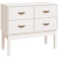 vidaXL Konsolenschrank Weiß 90x40x78 cm Massivholz Kiefer