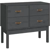 vidaXL Konsolenschrank Grau 90x40x78 cm Massivholz Kiefer