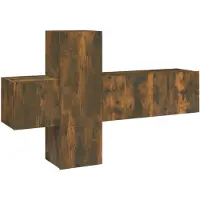 vidaXL 3-tlg. TV-Schrank-Set Räuchereiche Holzwerkstoff