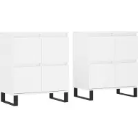 vidaXL Sideboards 2 Stk. Weiß Holzwerkstoff