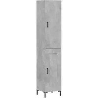 vidaXL Highboard Betongrau 34,5x34x180 cm Holzwerkstoff