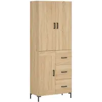 vidaXL Highboard Sonoma-Eiche 69,5x34x180 cm Holzwerkstoff