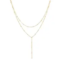Elli Silberkette "Halskette Layer Y-Kette Kugelkette 925 Silber" Gr. 40, gold, Halsketten, Damen, Silber 925 (Sterlingsilber), Silberkette