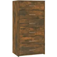 vidaXL Sideboard 6 Schubladen Räuchereiche 50x34x96 cm Holzwerkstoff