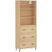 vidaXL Highboard Sonoma-Eiche 69,5x34x180 cm Holzwerkstoff