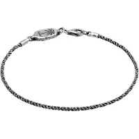 Haze&Glory Armkette "Armband Herren Kordelkette - Paradise 925 Silber oxidiert" Gr. 230, grau, Armbänder, Herren, 230, Silber 925 (Sterlingsilber), Armkette