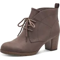 Marco Tozzi Damen Stiefeletten mit Absatz zum Schnüren Vegan, Braun (Pepper Comb