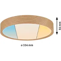 Paulmann Tega LED-Deckenleuchte IP44 CCT holz