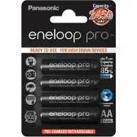 Eneloop Pro, Wiederaufladbarer Akku, AAA, Nickel-Metallhydrid (NiMH), 4 Stück(e), 930 mAh, Schwarz