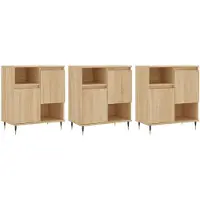 vidaXL Sideboards 3 Stk. Sonoma-Eiche Holzwerkstoff