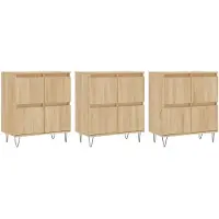 vidaXL Sideboards 3 Stk. Sonoma-Eiche Holzwerkstoff