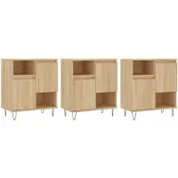 vidaXL Sideboards 3 Stk. Sonoma-Eiche Holzwerkstoff