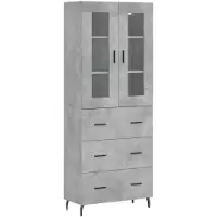 vidaXL Highboard Betongrau 69,5x34x180 cm Holzwerkstoff