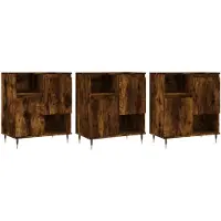 vidaXL Sideboards 3 Stk. Räuchereiche Holzwerkstoff