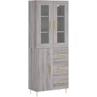 vidaXL Highboard Grau Sonoma 69,5x34x180 cm Holzwerkstoff
