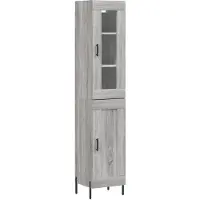 vidaXL Highboard Grau Sonoma 34,5x34x180 cm Holzwerkstoff