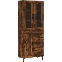 vidaXL Highboard Räuchereiche 69,5x34x180 cm Holzwerkstoff