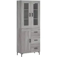 vidaXL Highboard Grau Sonoma 69,5x34x180 cm Holzwerkstoff