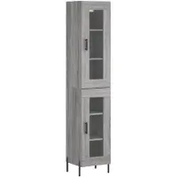 vidaXL Highboard Grau Sonoma 34,5x34x180 cm Holzwerkstoff