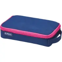 Herlitz 2 Go, Weiches Federmäppchen, Polyester, Navy, Pink, Einfarbig, Reißverschluss, Kind