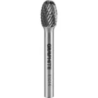 Graphite HM Metallfräser, oval, Typ E, Schaft 6 x 45 mm, für Schleifmaschine, für Aluminium, Kunststoff