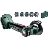 Metabo DC-Winkelschleifer CC 18 LTX BL ohne Akku und Ladegerät + MetaBox-Koffer + 5 Scheiben (2 Flexiarapid Metall + 2 Flexiarapid Universal + 1 Combinator-Scheibe) - 600349840