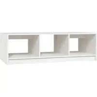 vidaXL Couchtisch Weiß 110x50x34 cm Massivholz Kiefer