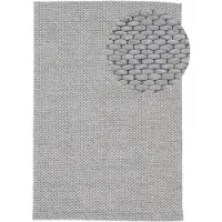 Carpetfine Wollteppich "Sina, auch als Läufer", grau, B:80cm H:14mm L:150cm, Wolle, Teppiche, Wollteppich, Handweb Teppich, reine Wolle, meliert, handgewebt, weich & kuschelig