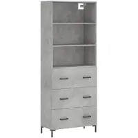 vidaXL Highboard Betongrau 69,5x34x180 cm Holzwerkstoff