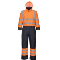 Portwest Hochsichtbare gesteppte Overall mit Kontrastfarben Farbe: Gelb/Schwarz Größe 5XL -